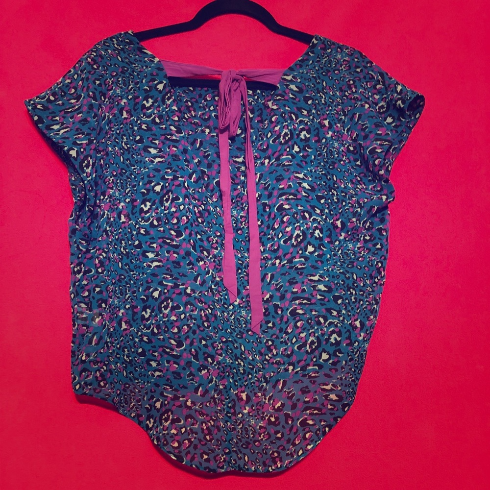 Alex & Kris Leopard Print Blouse